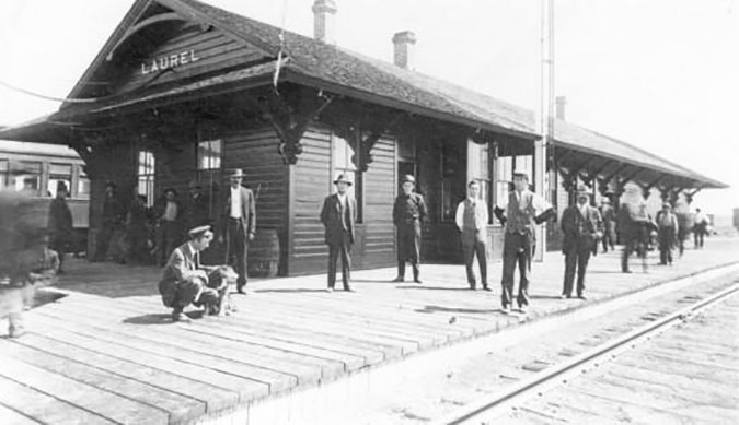 Laurel become the hub of three major railroads in the early 1900s. This photo of NP depot circa 1910-1912