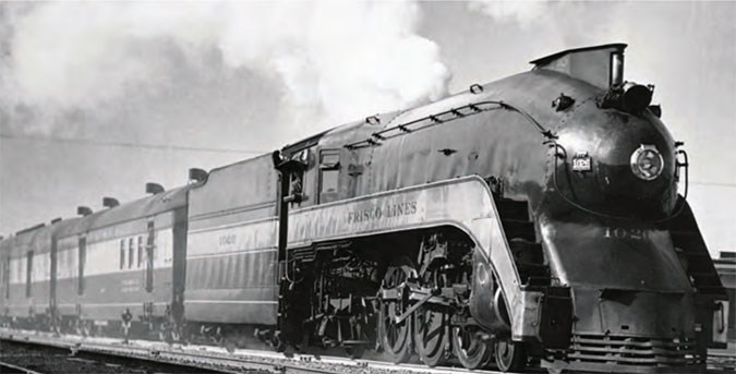 Frisco steam locomotive No. 1029 circa 1930