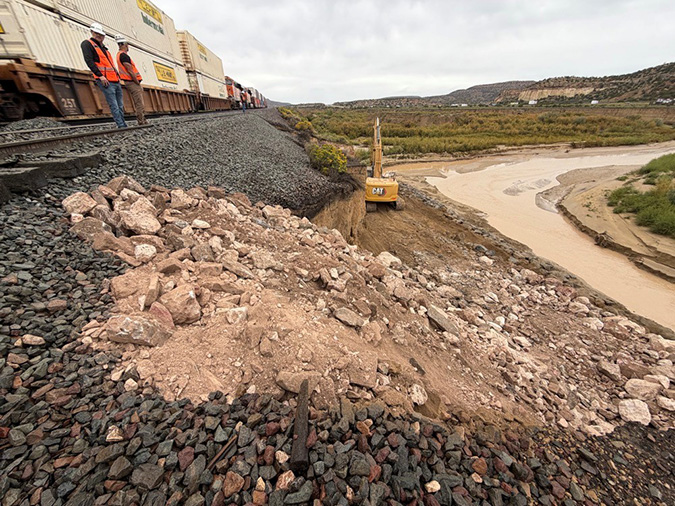 BNSF crews on site in an El Paso subdivision 