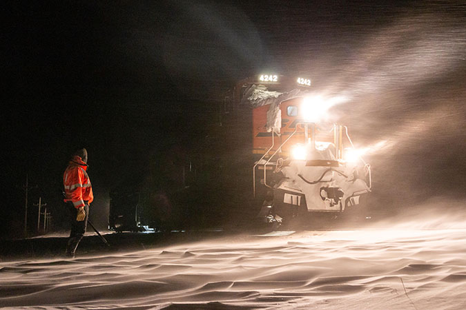 Locomotives require additional TLC in winter.  Locomotives require additional TLC in winter.